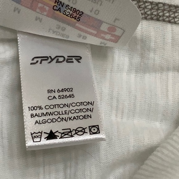 Spyder VNECK SLUB ATHLETIC TOP - White/Grey - Picture 8 of 10